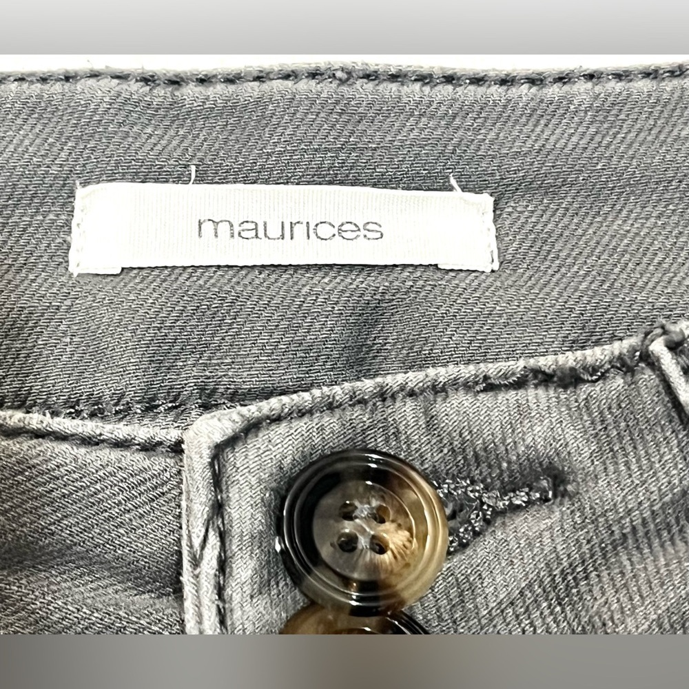 Maurices Women’s Gray Wide Leg Cotton Blend Bottoms with Pockets Casual Pants - Picture 9 of 16